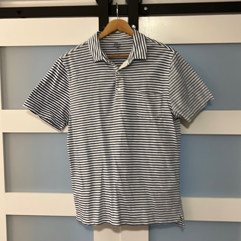J Crew Stripped Polo Shirt Large